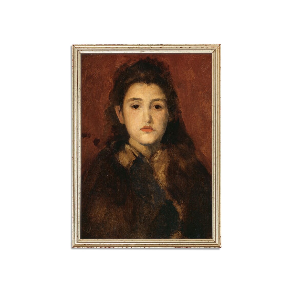 Antique Woman Portrait, Vintage Rustic Wall Art Print - Image 3