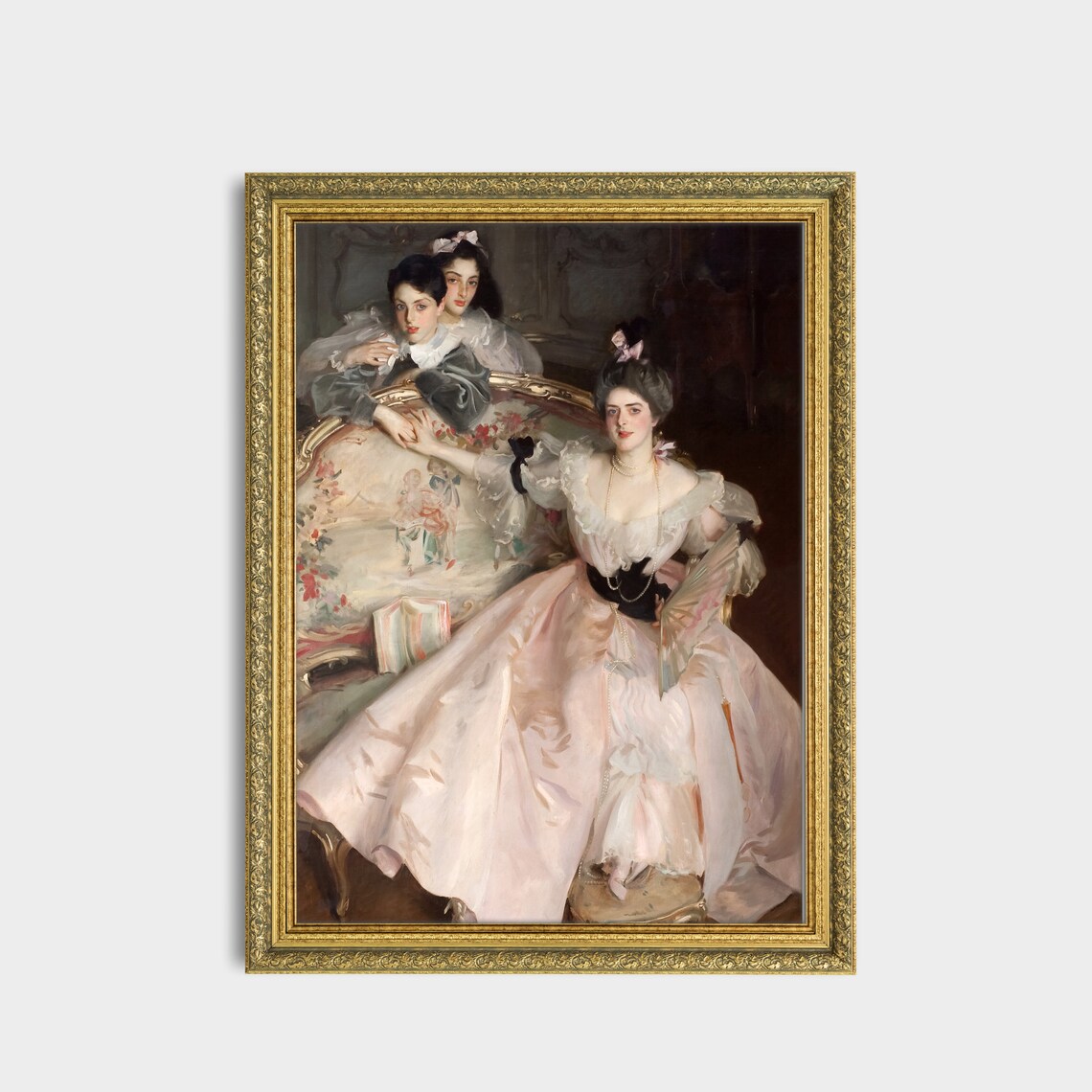 Mother and Daughters by John Singer Sargent Classic Art Poster - Image 3