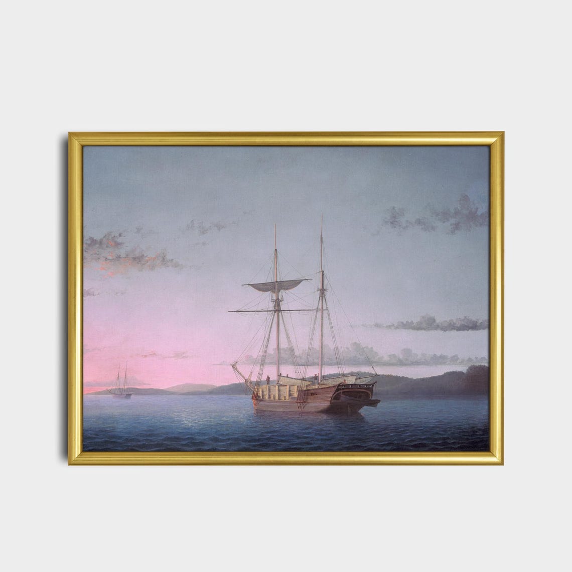 Printed And Shipped Vintage Sailing Ship Painting Antique Seascape Print Moody Rustic Ocean Beach Nautical Decor Physical Prints - Image 2
