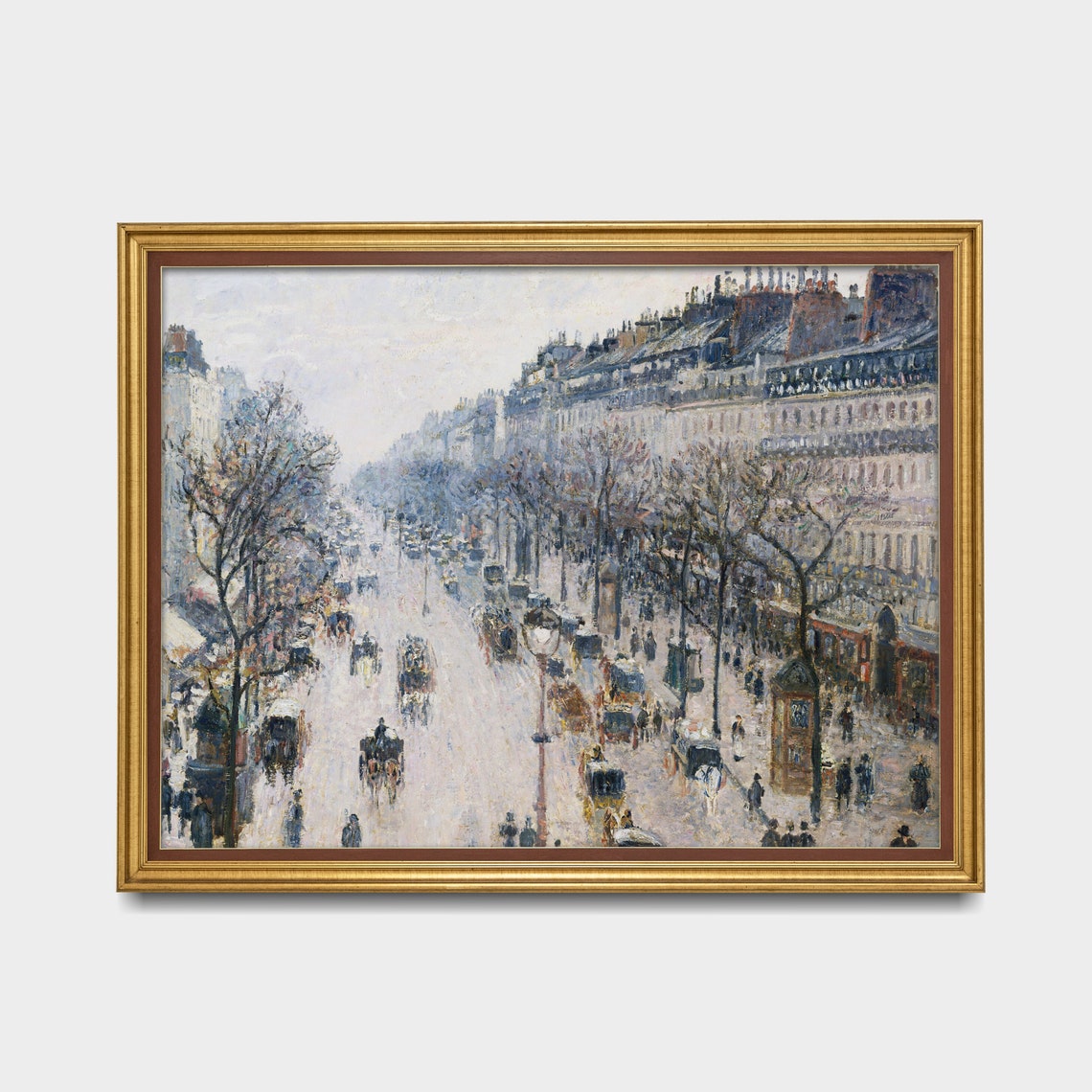 Paris Boulevard in Winter Impressionist City Street Scene Poster - Image 3