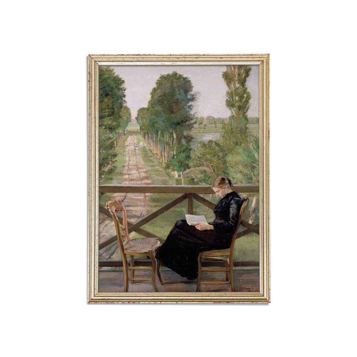 Woman Reading Book Vintage Victorian Portrait Art Print - Image 5