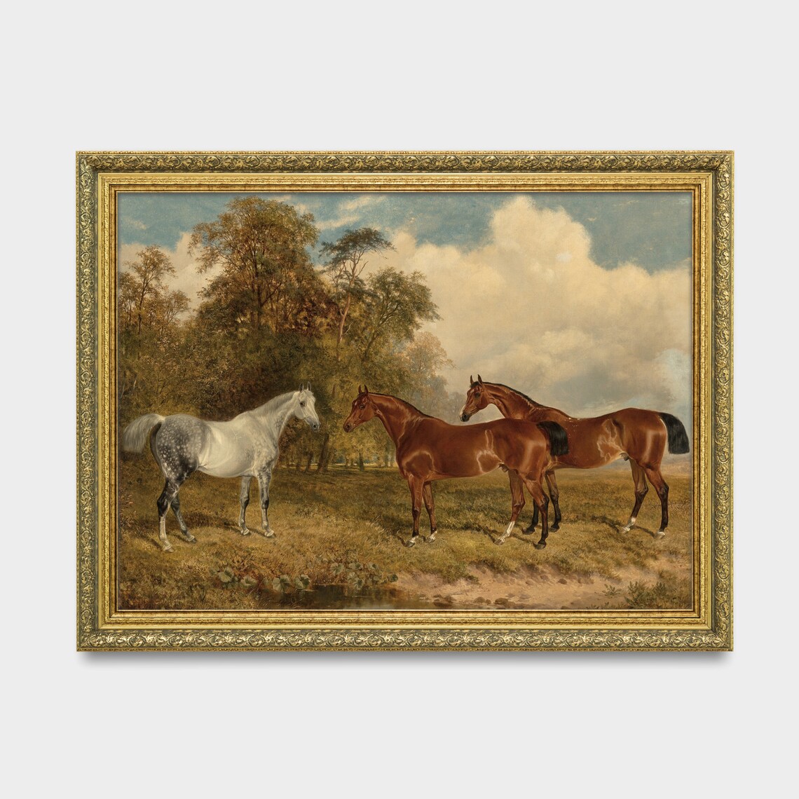 Vintage Horses Equestrian Art Print, Farmhouse Decor - Image 2
