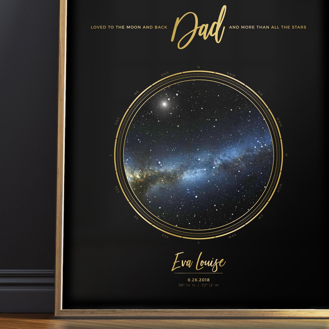 Custom Star Map Print, Gift for Step Dad - Image 4