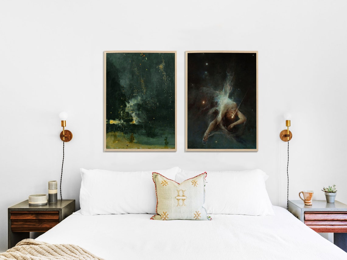 Nocturne Landscape Painting, Vintage Night Sky Art Print - Image 2
