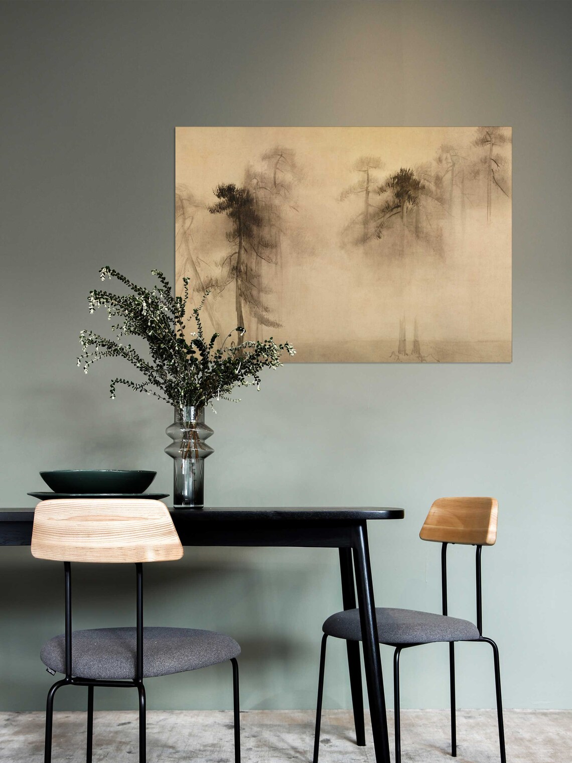 Wabi Sabi Vintage Pine Tree Sketch Wall Art Print - Image 2