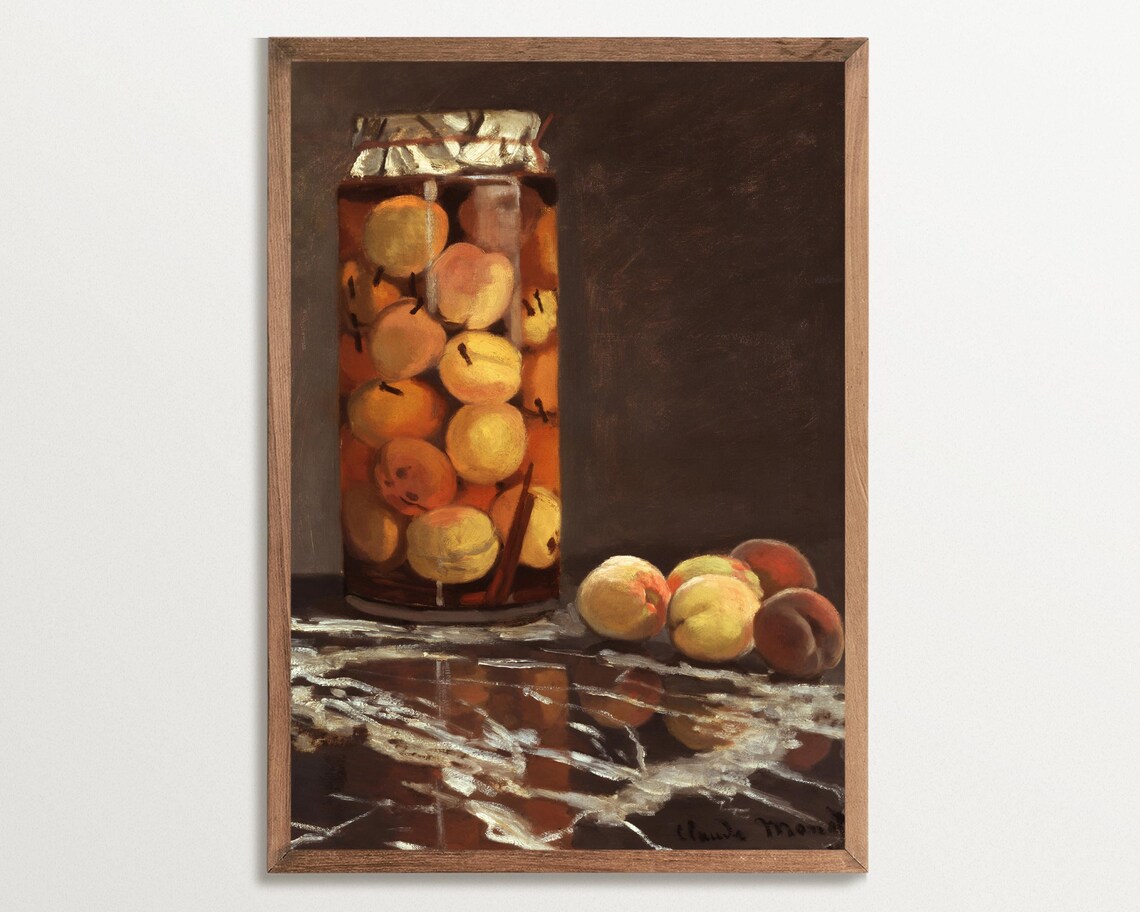 Vintage Fruit Still Life, Cottagecore Kitchen Decor