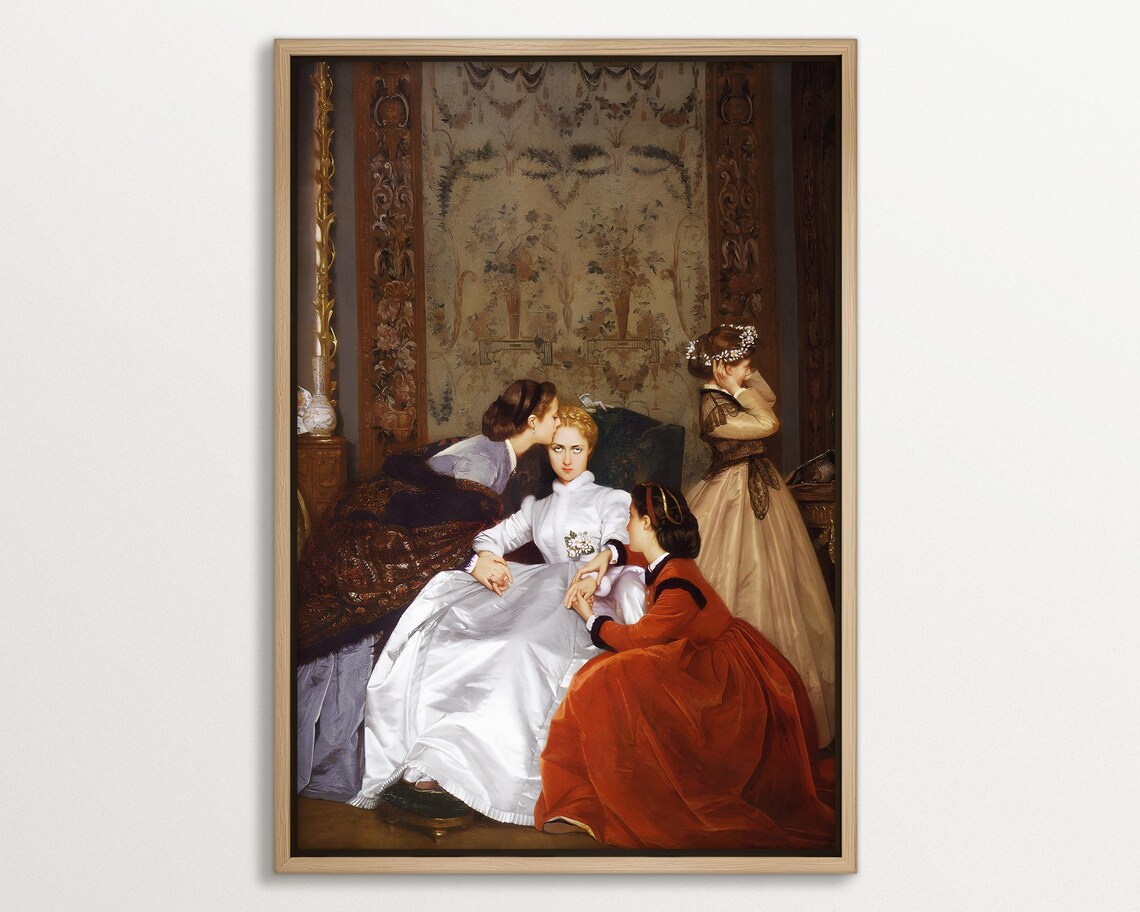 The Hesitant Fiance, Vintage Elegant Interior Print