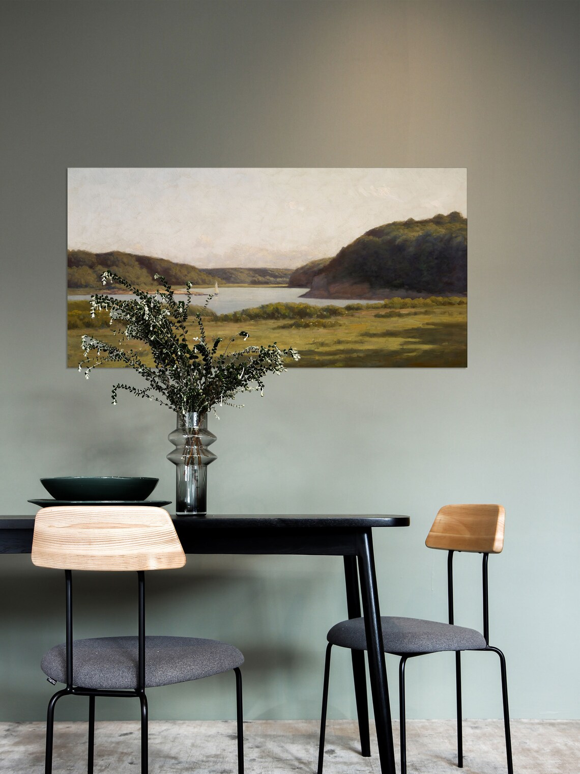 Panoramic Landscape Painting, Farmhouse Decor - Image 2
