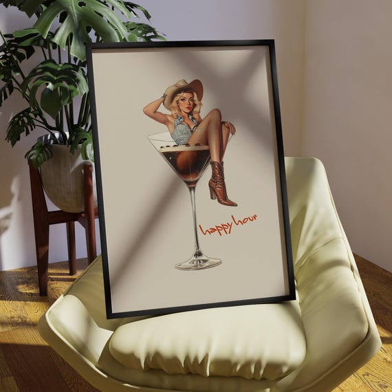 Espresso Martini Art Print Vintage Bar Cart Poster