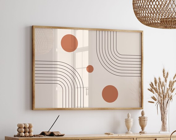 Horizontal Abstract Wall Art Minimalist Abstract Print Horizontal Bauhaus Print Boho Wall Art Modern Abstract Wall Art