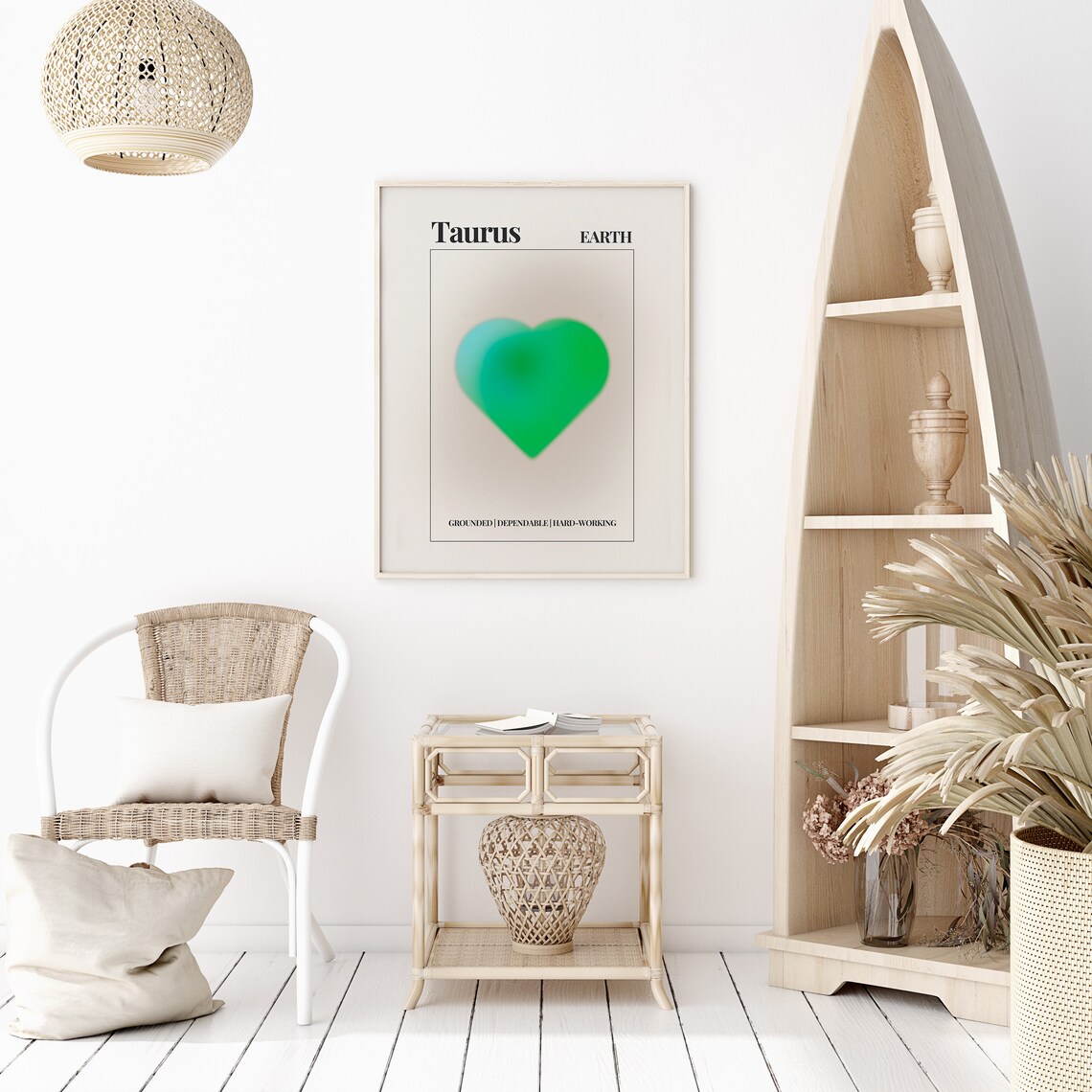 Taurus Zodiac Aura Heart Earth Sign Astrology Wall Decor Poster - Image 2