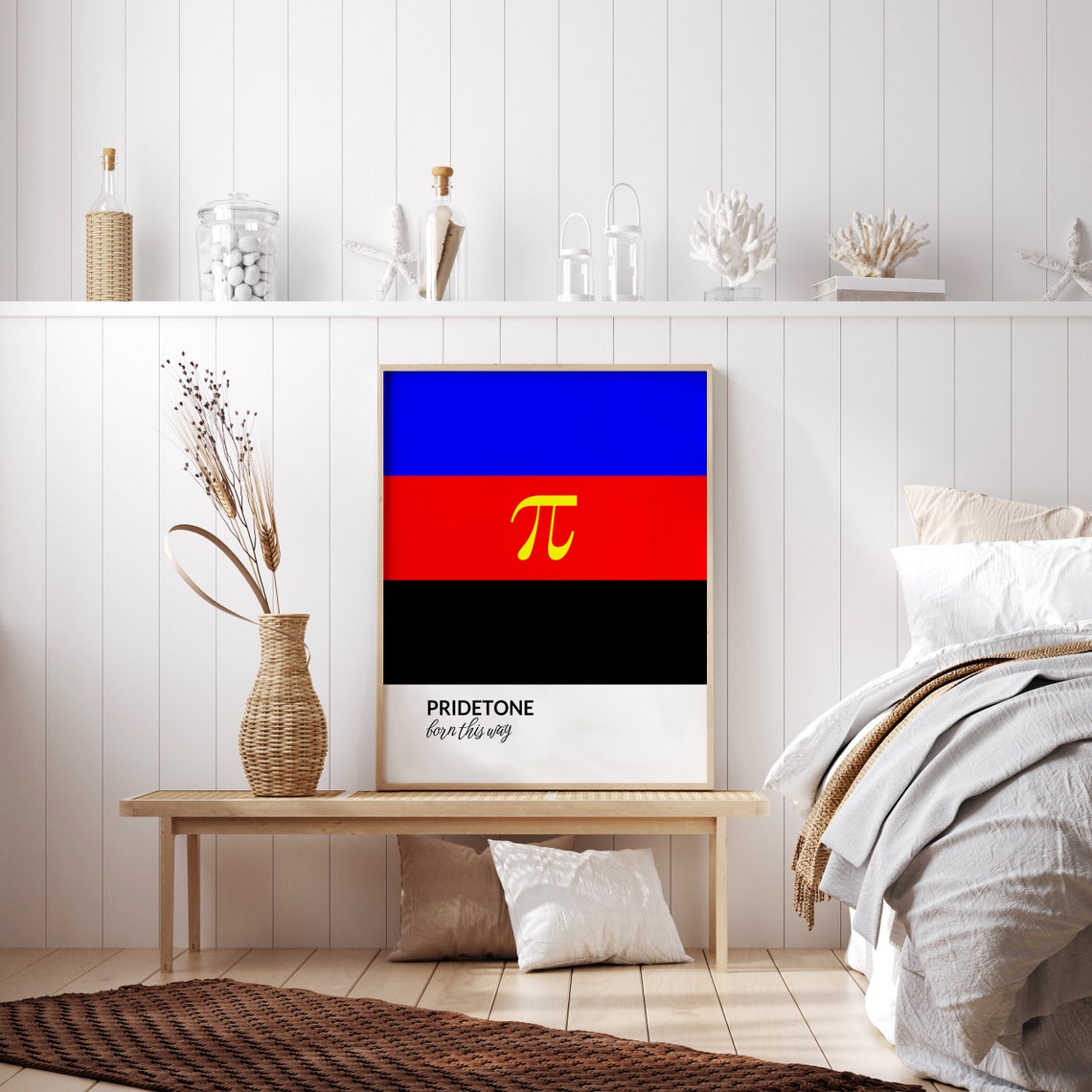 PRIDETONE Born This Way Polyamory Pride Flag Pi Symbol Poster - Image 2