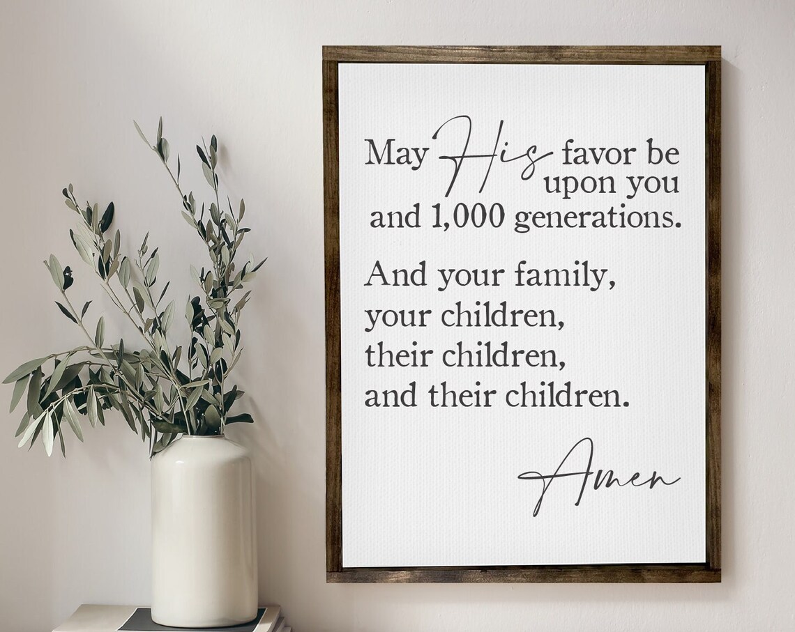 May His Favor Be Upon You Christian Blessing Family Scripture Wall Poster