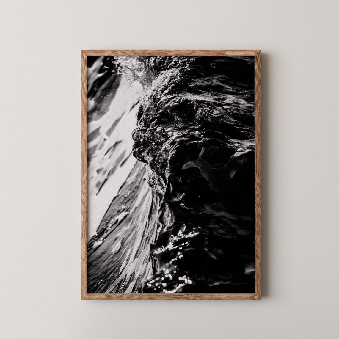 Waves Embrace Black And White Ocean Wave Abstract Photography Poster