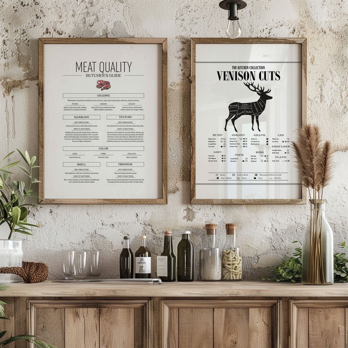 Butcher Venison Deer Cuts Kitchen Art Print - Image 2