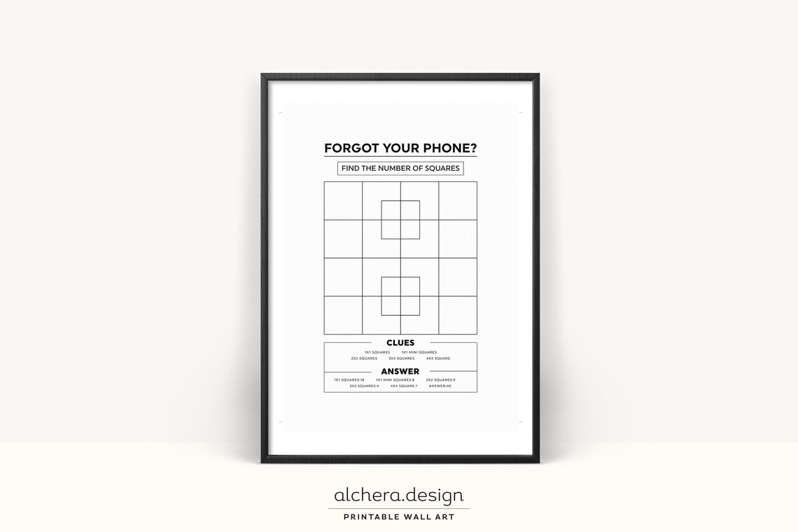 Forgot Your Phone Find The Squares Bathroom Poster
