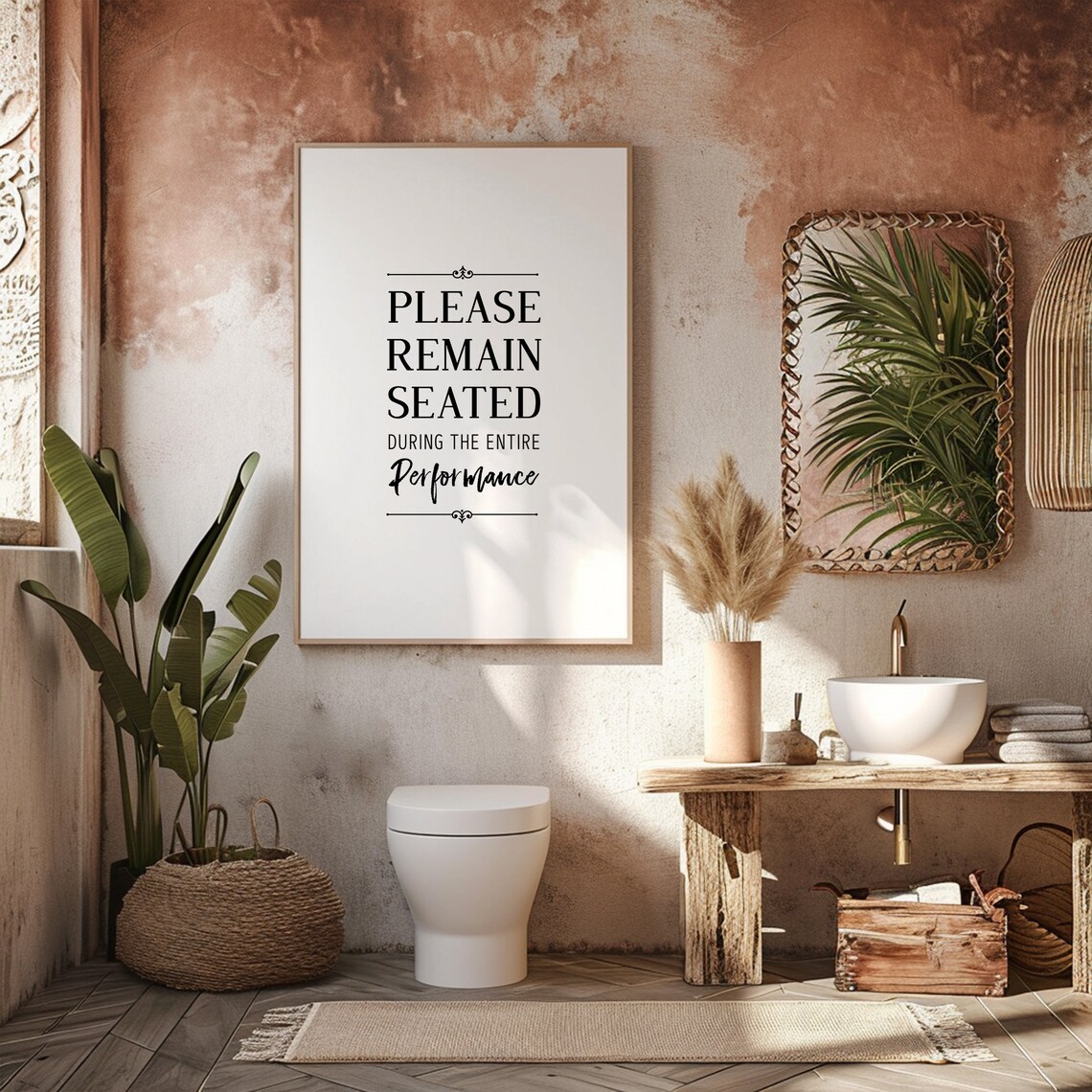 Funny Bathroom Quote Art Print, Minimalist Modern - Image 2