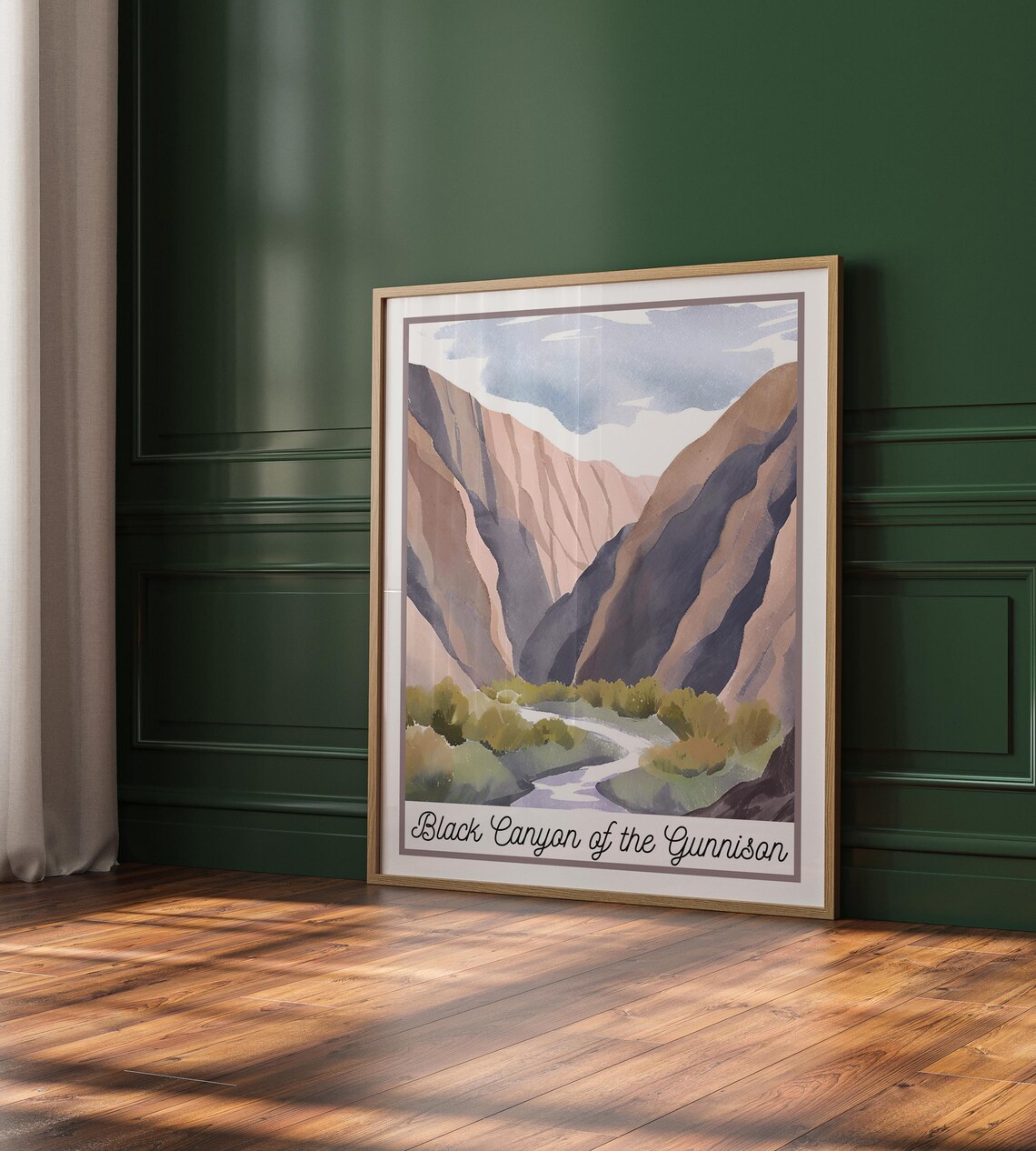 Black Canyon Of The Gunnison Colorado River Gorge Watercolor Scenic Poster