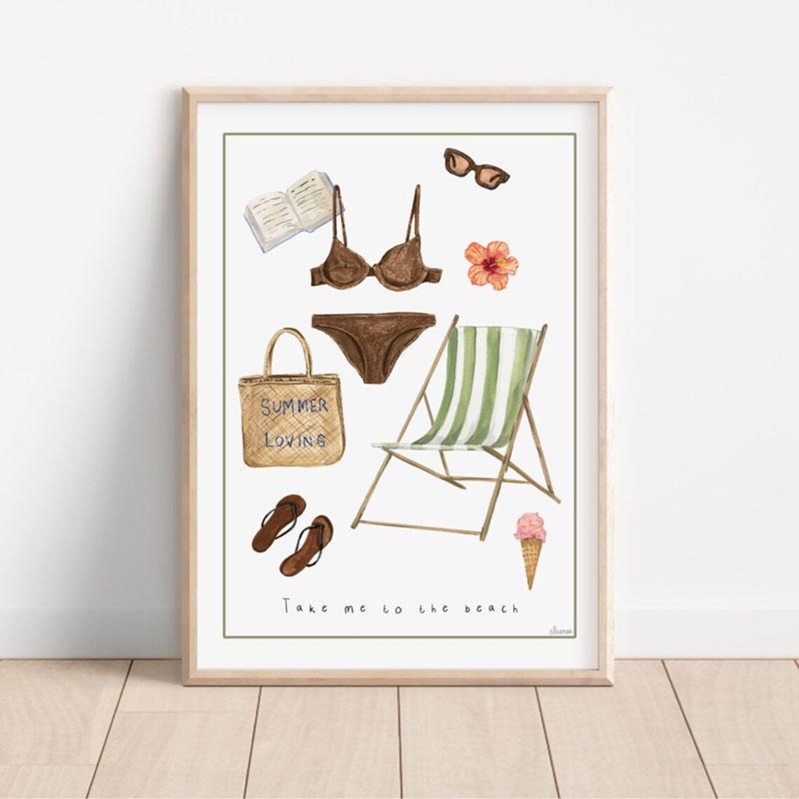 Take Me To The Beach, Summer Bikini Art Print
