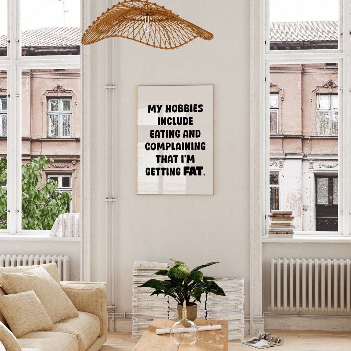 Getting Fat Funny Typography Poster Apartment Decor Sarcastic Quote Wall Art - Image 2