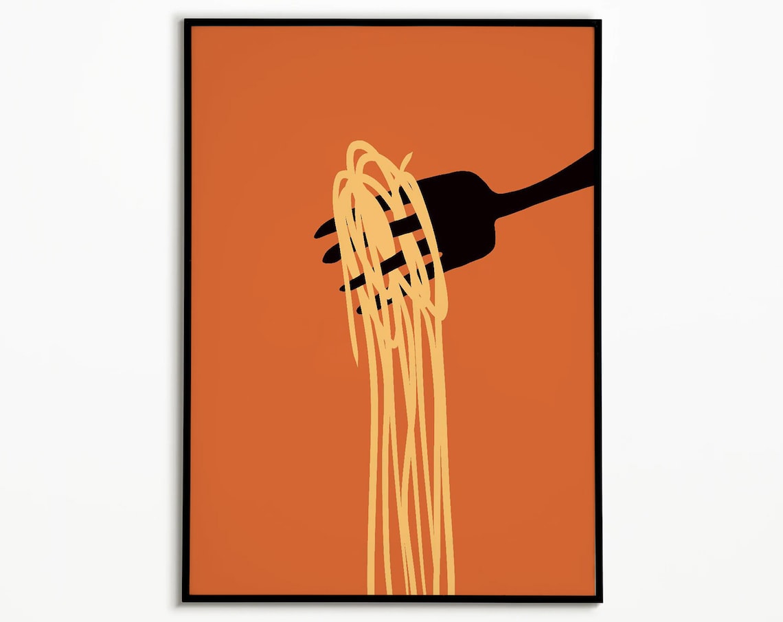 Pasta Print, Eclectic Kitchen Food Poster
