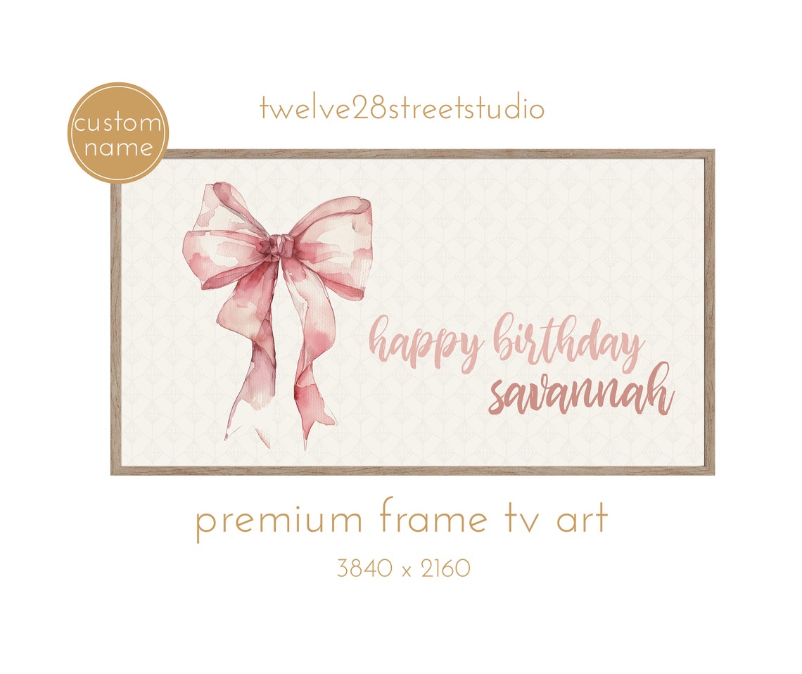 Custom Personalized Tv Art For Birthday Custom Frame Tv Art Personalized Frame Tv Art Personalized Birthday Tv Art Bday