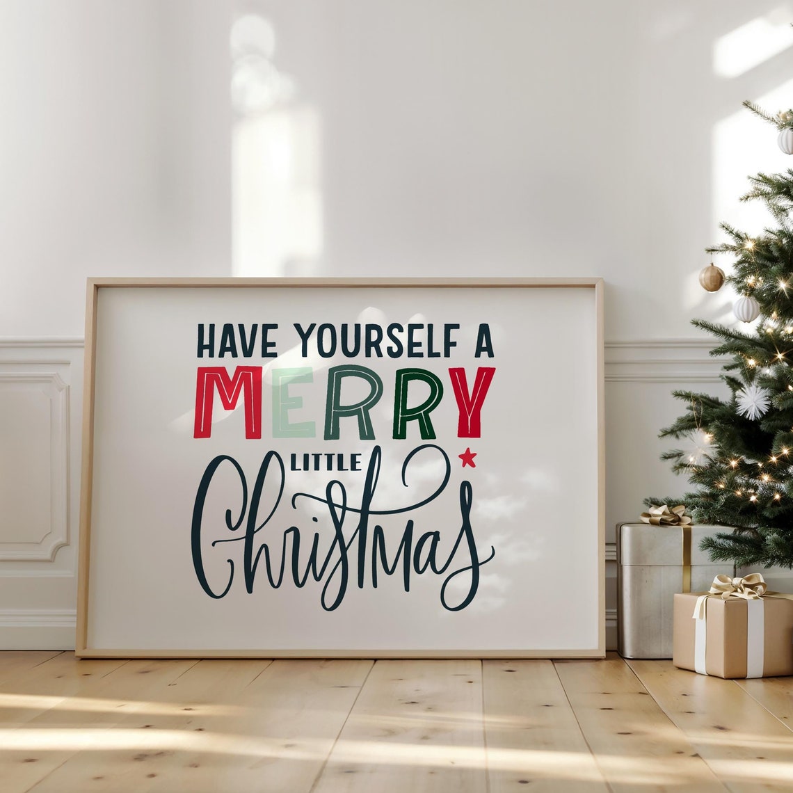 Have Yourself a Merry Little Christmas Typography Holiday Print
