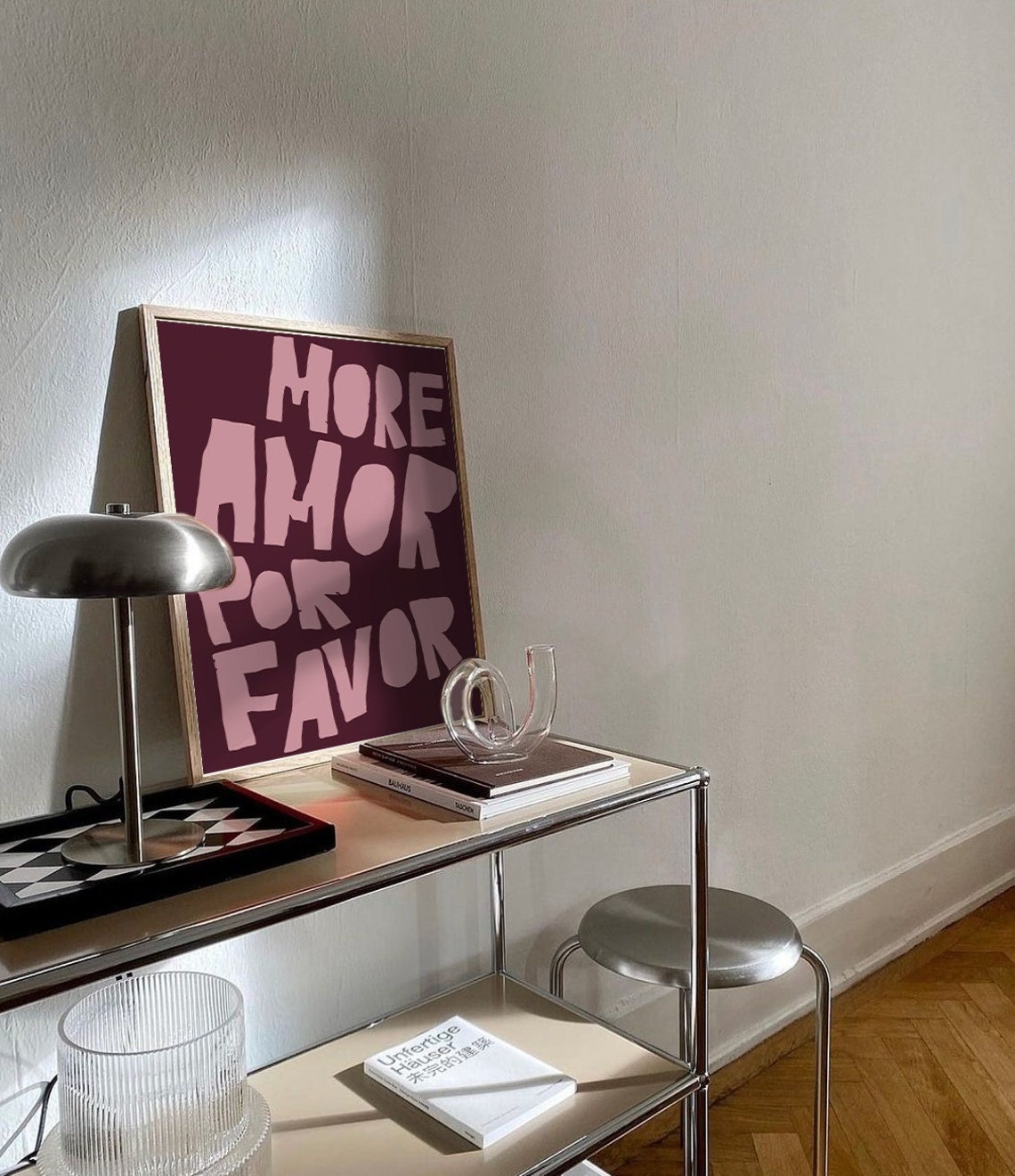 More Amor Por Favor Poster Love Quote Print Pink Wall Art Print Trendy Poster Aesthetic Modern Eclectic Poster Preppy Room Maximalist