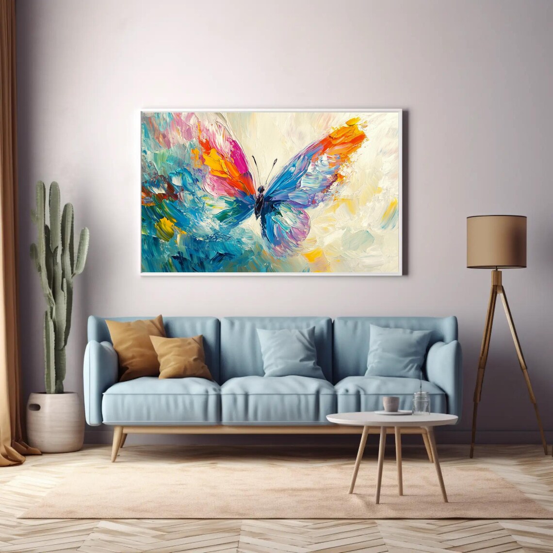 Colorful Butterfly Impasto Oil Painting Nature Flower Decor Poster - Image 4