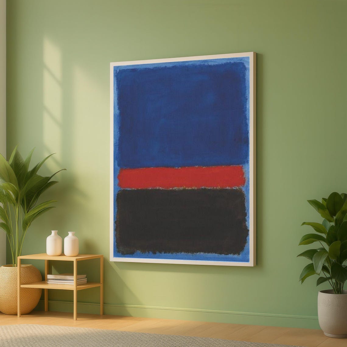 Rothko Style Deep Blue Red Black Bold Color Block Abstract Poster