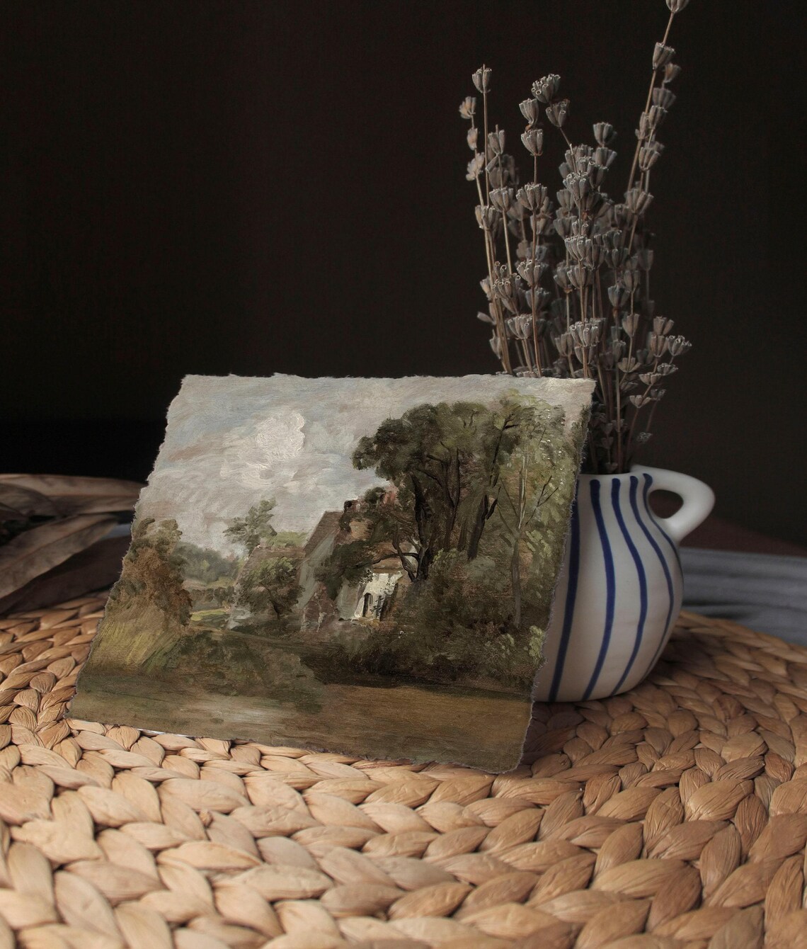 Vintage Neutral Earthy Landscape Art Print, Rustic - Image 2