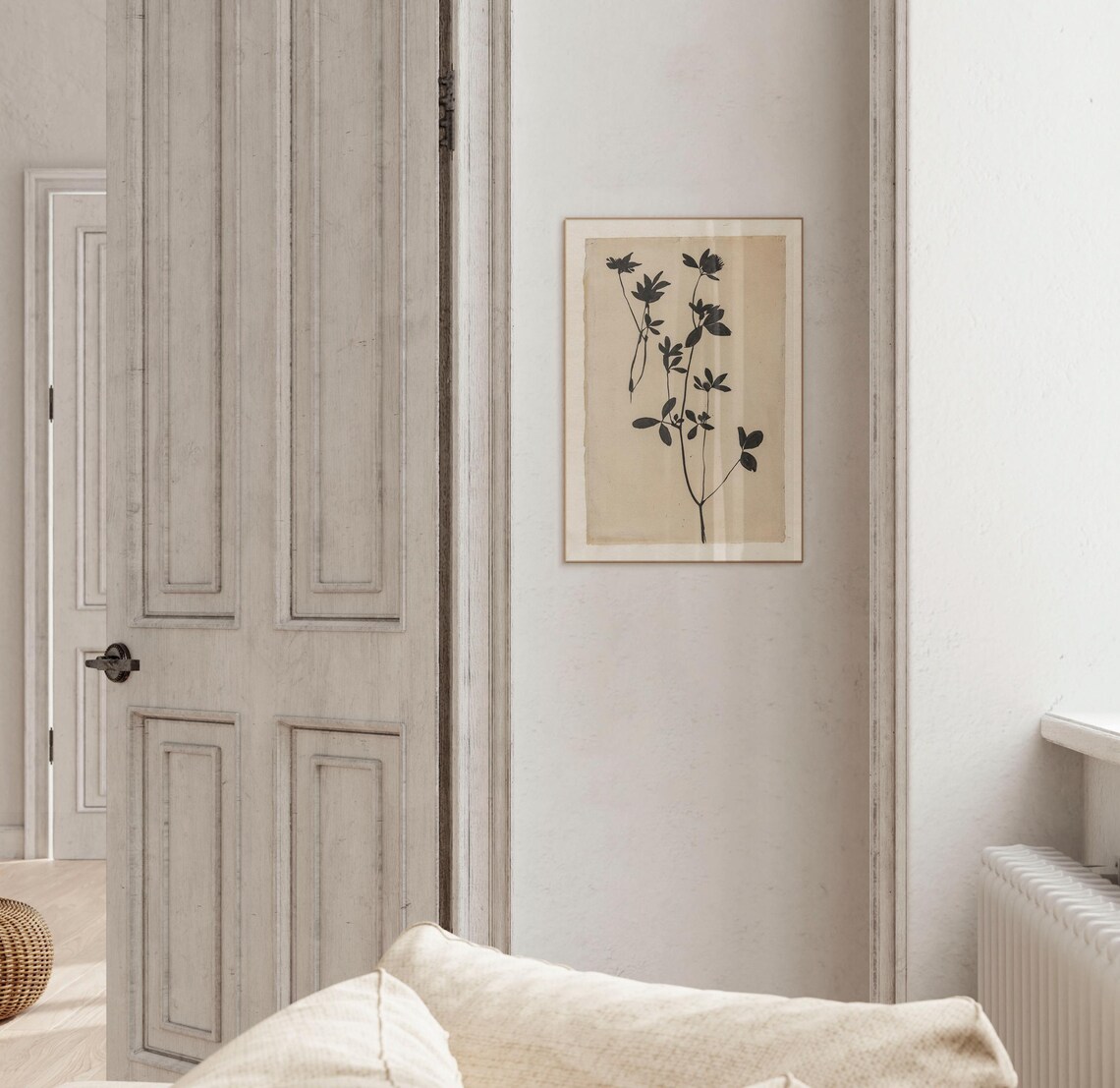 Floral Silhouette Botanical Print, Vintage Farmhouse - Image 2