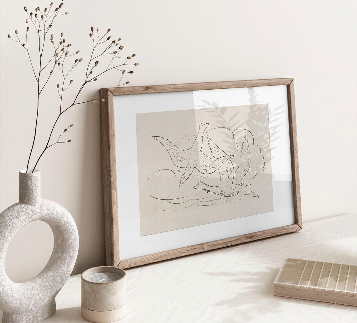 Bird Sketch Vintage Country Nursery Art Print - Image 3