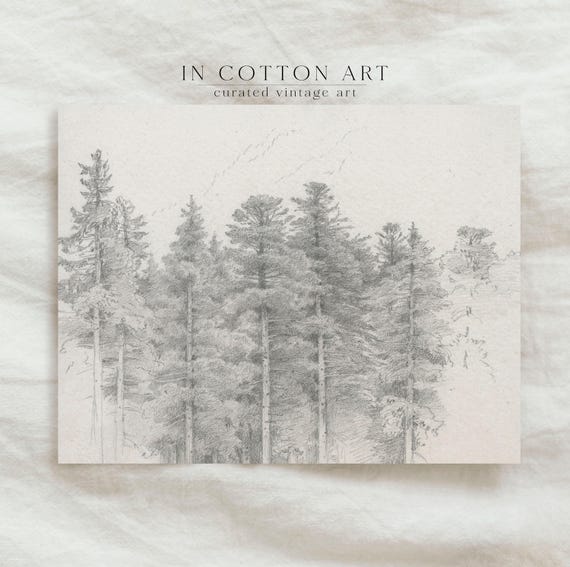 Neutral Botanical Vintage Sketch, Rustic Art Print