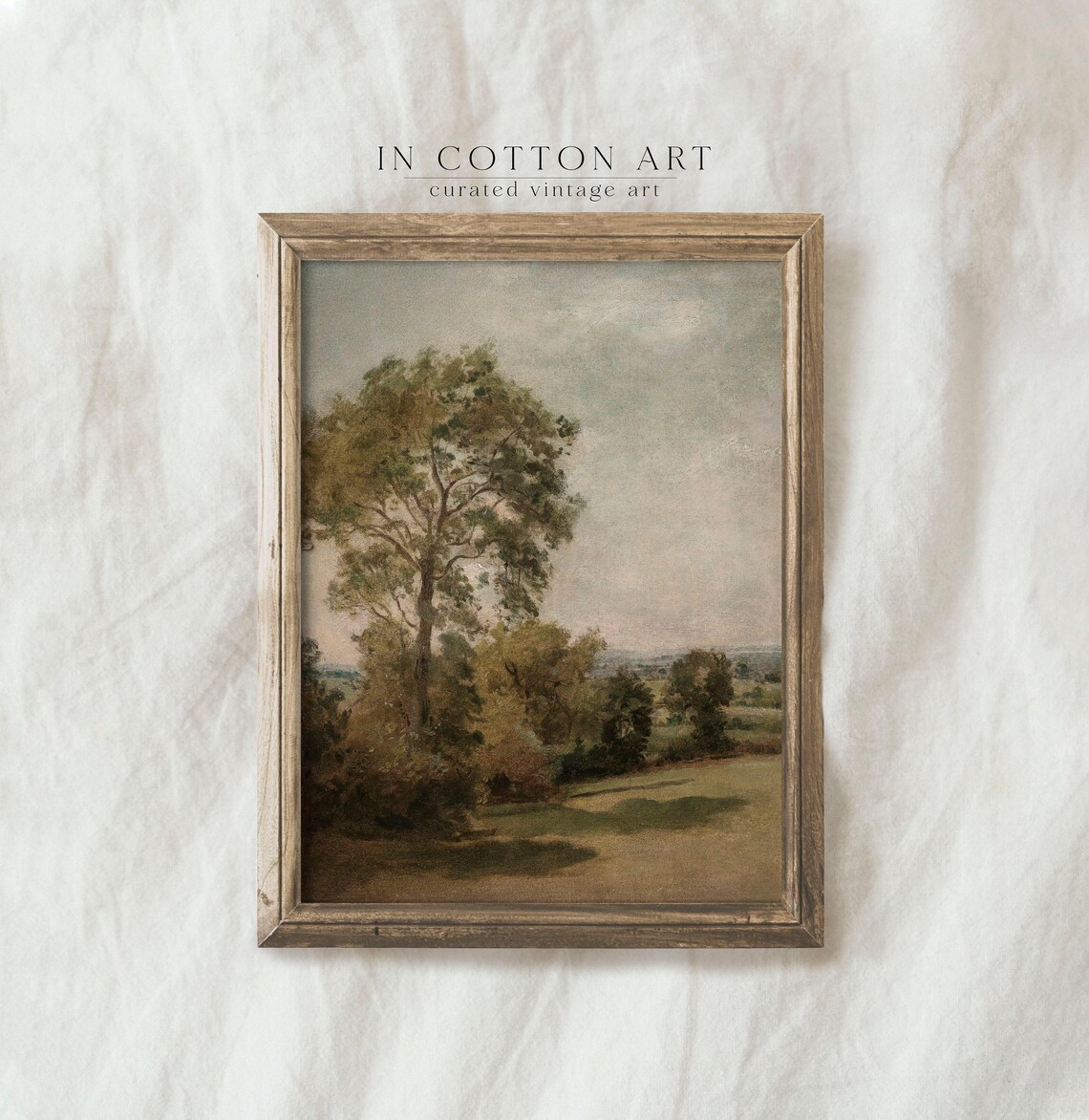 Vintage Tree Landscape Art Print, Rustic Country - Image 3