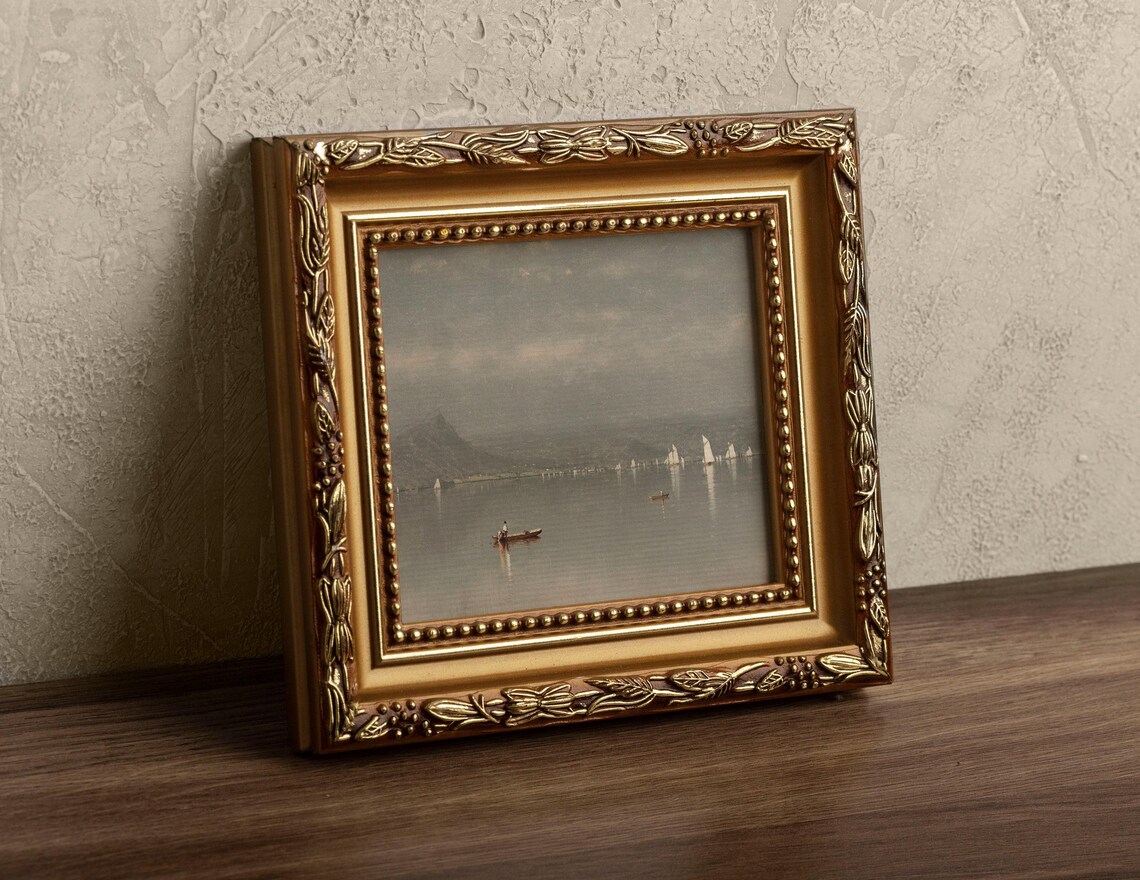 Vintage Sailboat Lake House Coastal Landscape Art Print - Image 3