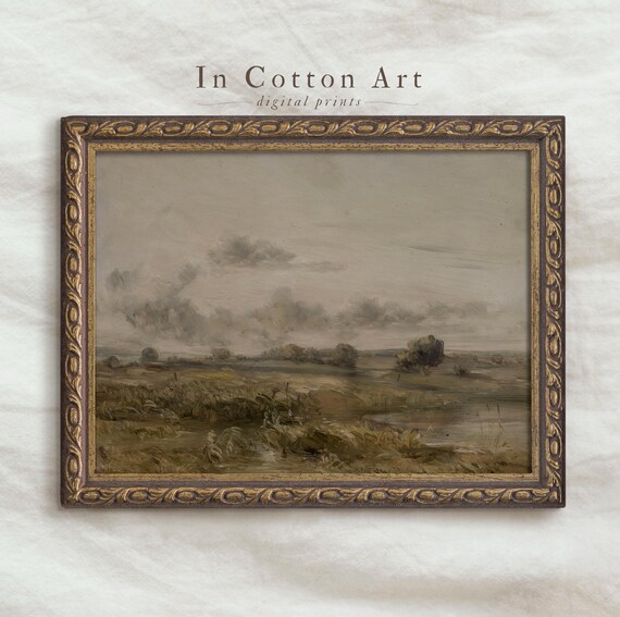 Rustic Countryside Landscape Art Print, Minimalist