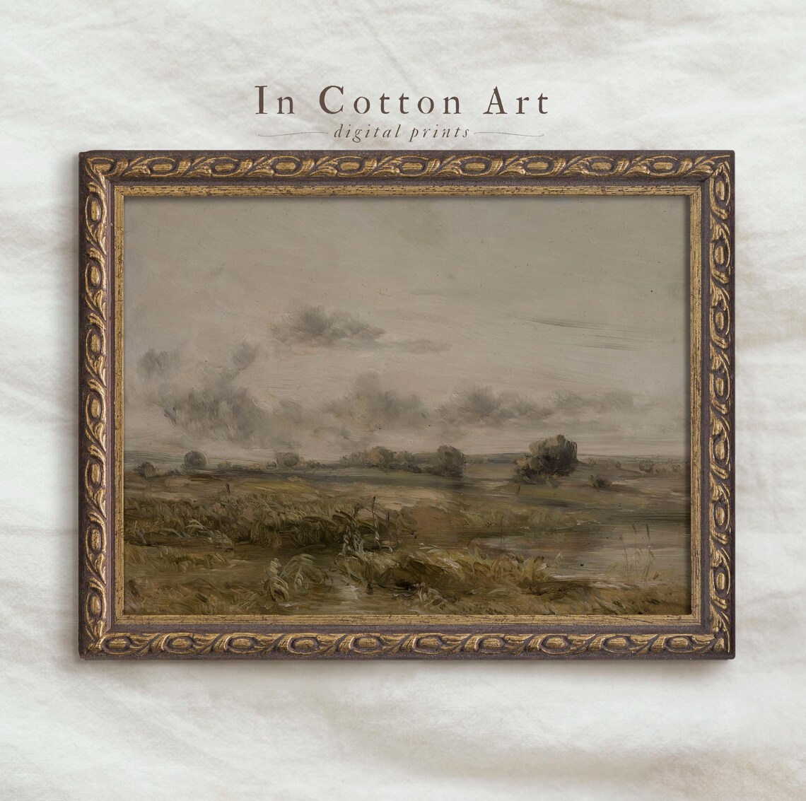 Rustic Countryside Landscape Art Print, Minimalist