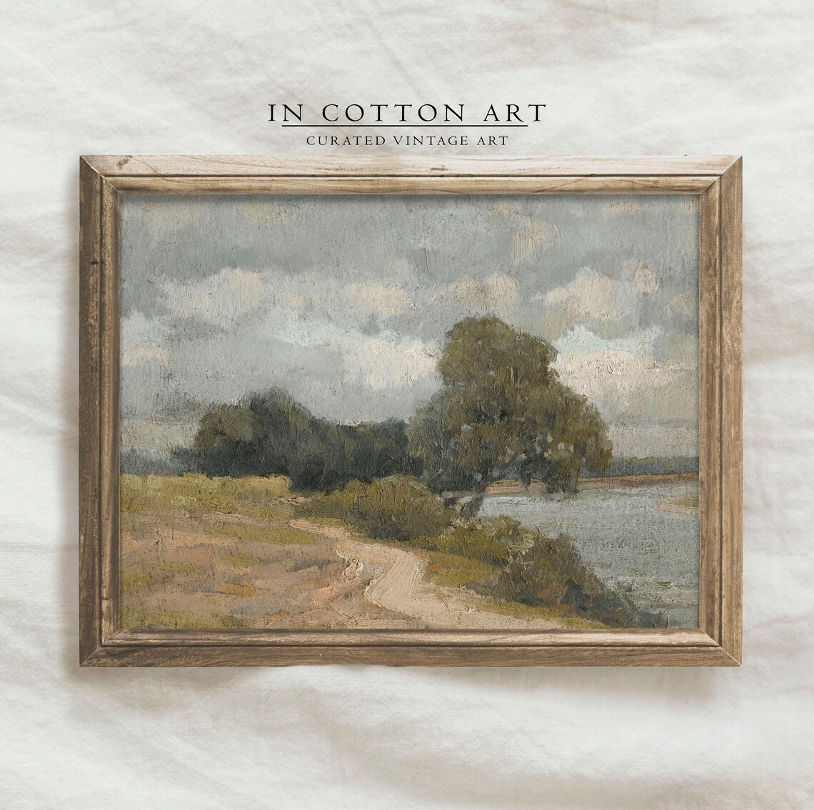 Vintage Lake House Landscape Art Print, Rustic Farmhouse - Image 4