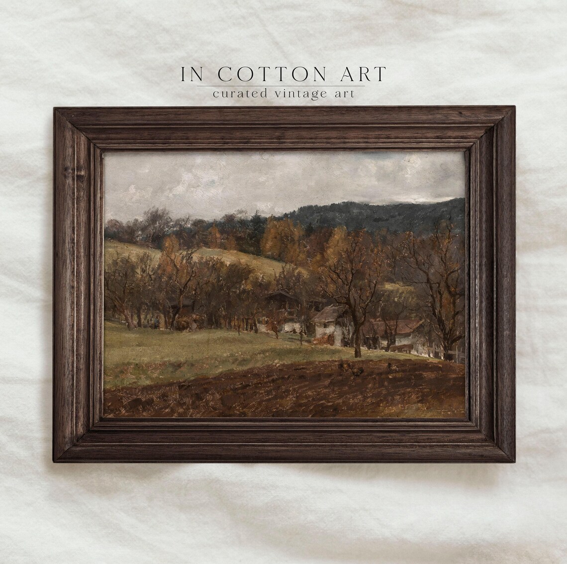 Rustic Autumn Country Landscape, Vintage Art Print - Image 3