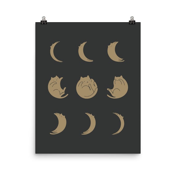 Cat Landscape 136 Moon Art Print