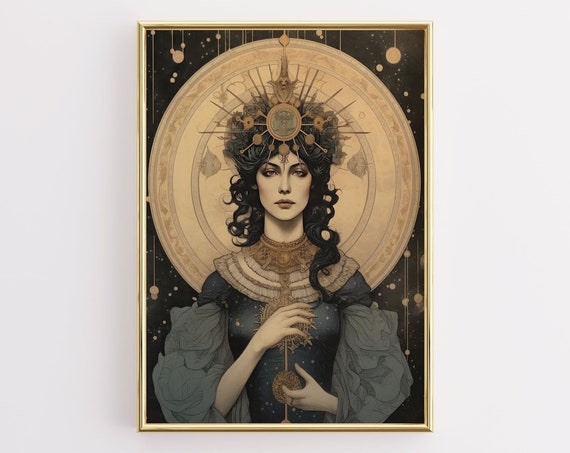 The Empress Wall Art Print Occult Art Macabre Art Pagan Art Dark Art Witchy Gifts Celestial Decor