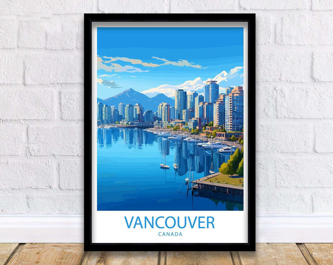 Vancouver Travel Print, Canada City Wall Decor