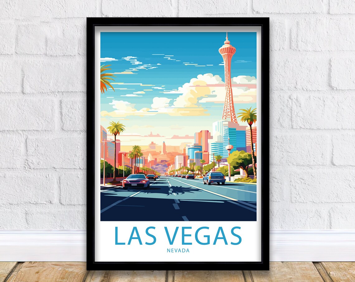 Las Vegas Nevada Stratosphere Tower Daytime Strip Street Poster