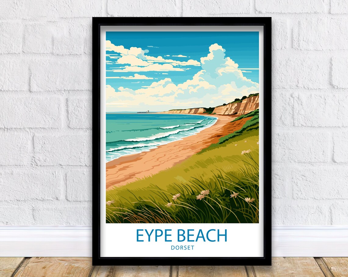 Eype Beach Travel Poster, Dorset Wall Decor
