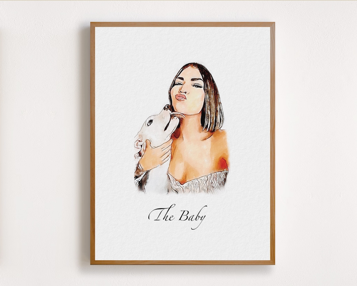 Dominique the Golden Retriever Watercolor Dog Portrait Poster - Image 4