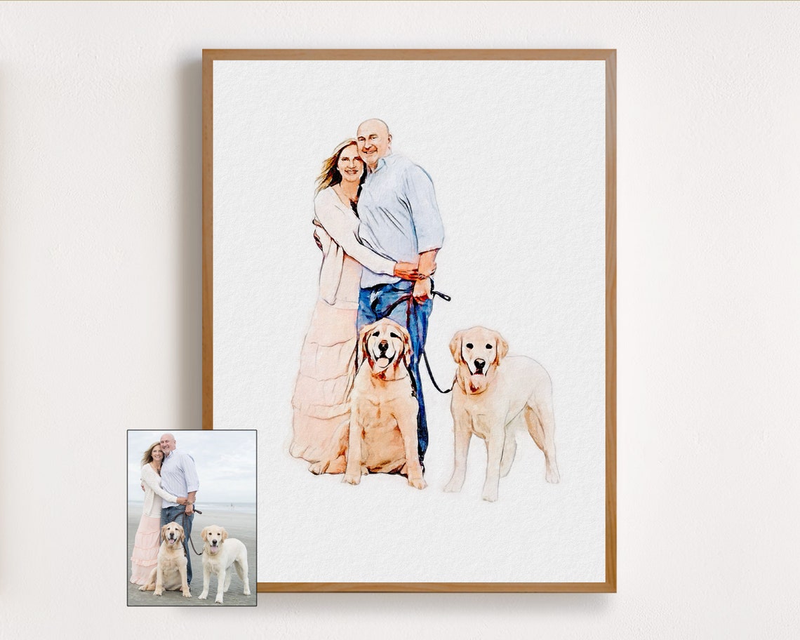 Custom Dog Portrait Watercolor Portrait From Photo Pet Painting Golden Retriever Personalised Dog Memorial Gift Dog Lover Gift Pet Loss - Image 3