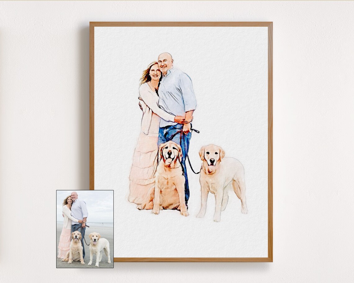 Dominique the Golden Retriever Watercolor Dog Portrait Poster - Image 5
