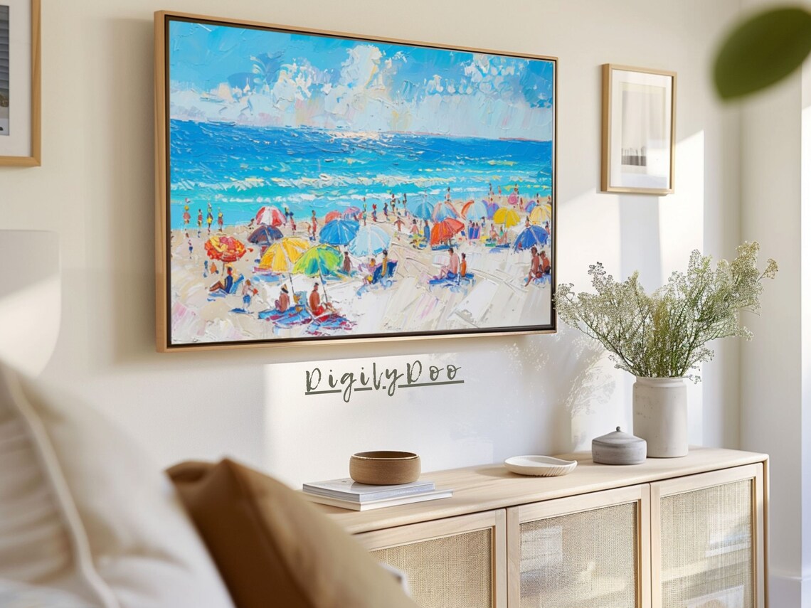 Summer Abstract Beach Seascape Art Print - Image 3