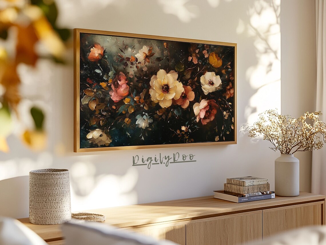 Fall Floral Vintage Autumn Flowers Wall Art Print - Image 3